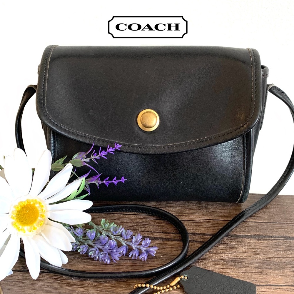 Vintage Coach Black Purse Bag Crossbody